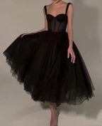 Black Fashion Sweetheart Neck Long Tulle Teen Prom Dress Tulle Formal Dress Evening Gown Graduation Party