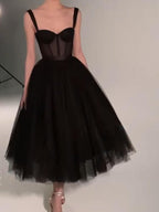 Black Fashion Sweetheart Neck Long Tulle Teen Prom Dresses Tulle Prom Dresses Prom Gowns Graduation Prom