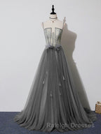 Green Tulle Lace Long Prom Dress, Green Tulle Evening Dress, 3