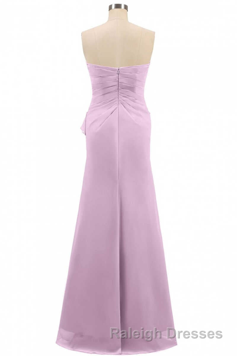 Pink Strapless Ruffled Mermaid Long Bridesmaid Dress Secondary image