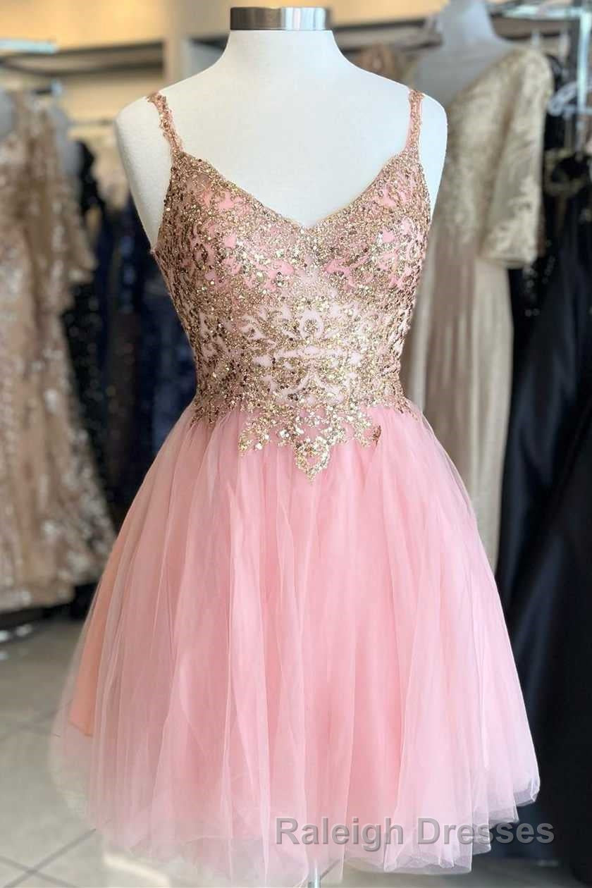 Princess Sequins V-Neck Straps A-Line Homecoming Dress Secondary image