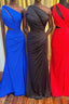 One Shoulder Keyhole Cutout Mermaid Long Prom Dresses with Slit