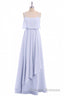 Lavender Chiffon Spaghetti Straps Ruffled A-Line Long Dress