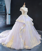Purple Tulle Lace Long Prom Gown Lace Tulle Long Prom Dresses