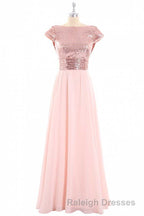 Burgundy Sequin Cap Sleeve Backless A Line Bridesmaid Dresses