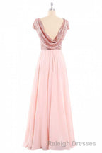 Burgundy Sequin Cap Sleeve Backless A-Line Bridesmaid Dress