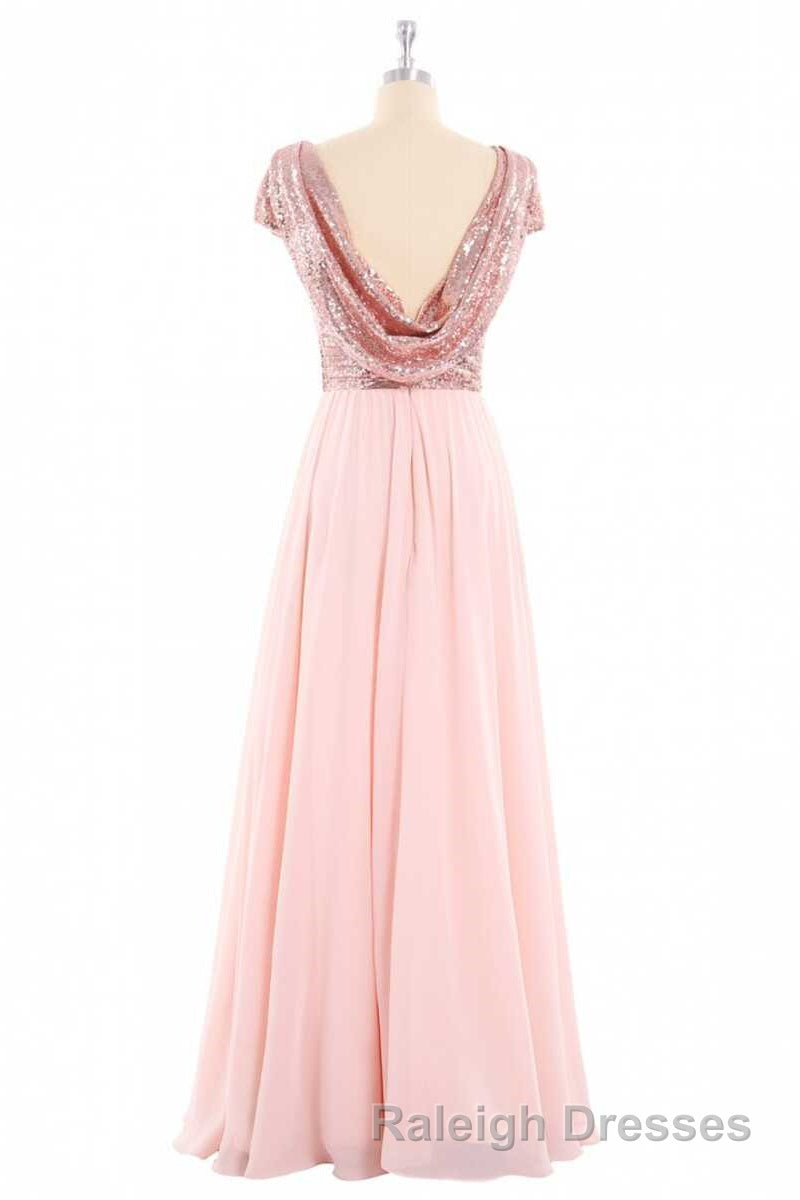 Burgundy Sequin Cap Sleeve Backless A-Line Bridesmaid Dress