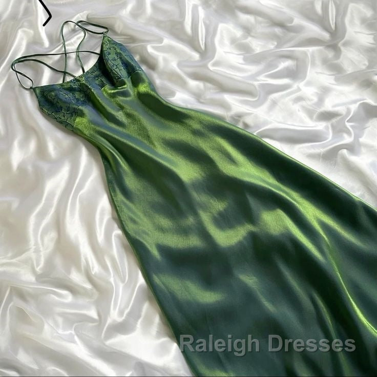 Vintage Green Simple Long Party Dress Secondary image