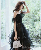 Black Tulle Short Prom Dress, Black Homecoming Dress