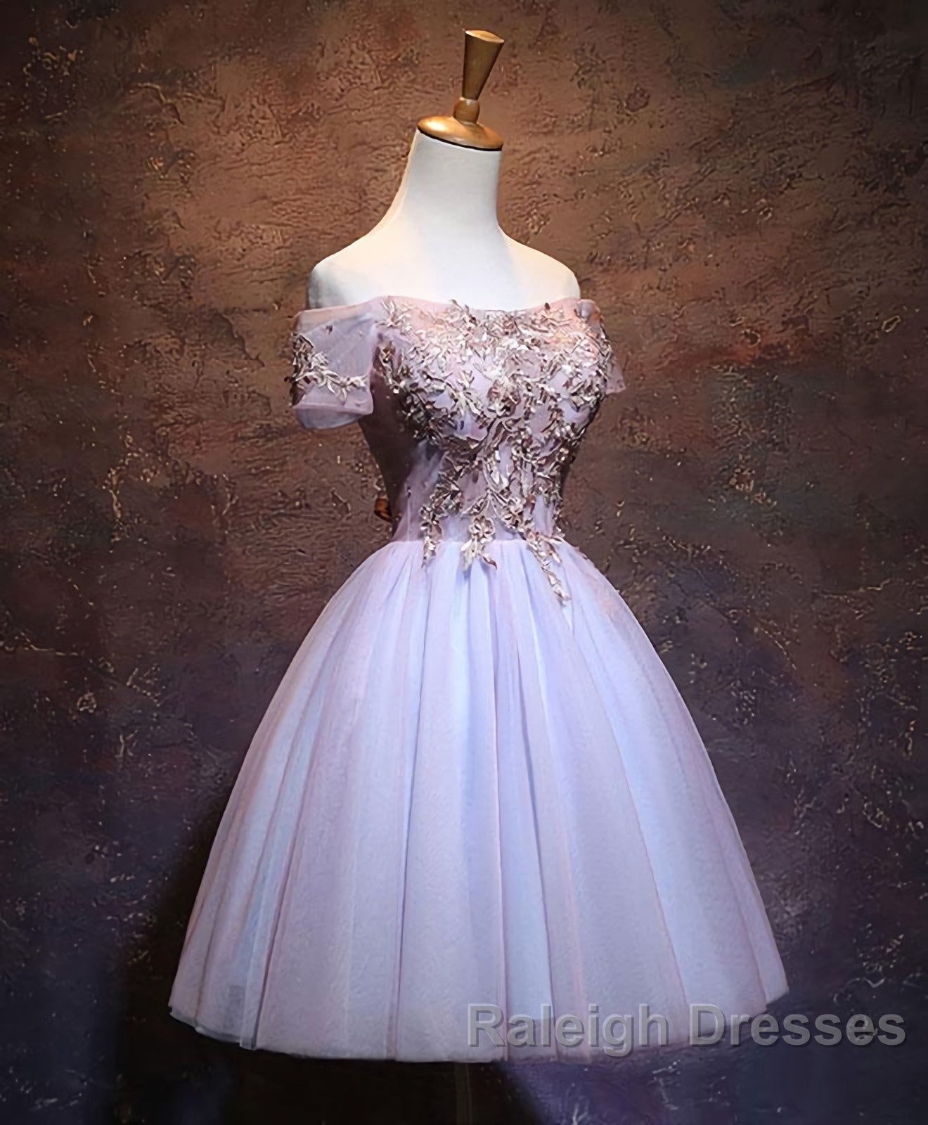 Cute Lace Applique Tulle Short Prom Dress, Homecoming Dress Secondary image