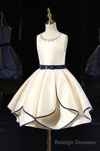 Champagne Satin Flower Girl Dress