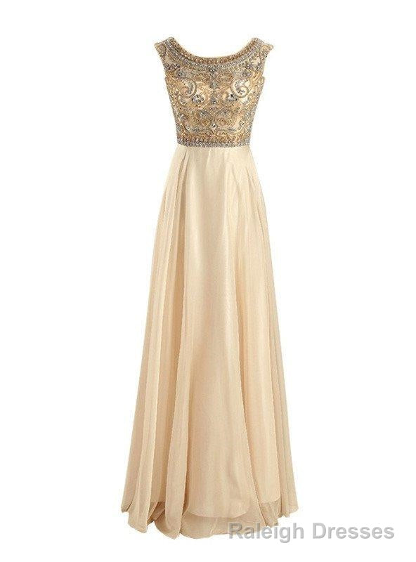 Floor-Length/Long A-Line/Princess Beading Floor-Length/Long Chiffon Prom Dresses