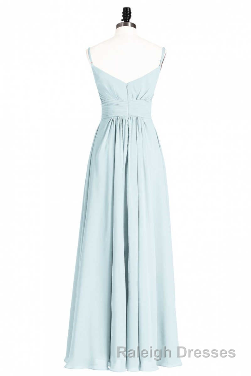 Mint Green Chiffon Twist Front A-Line Long Bridesmaid Dress Secondary image