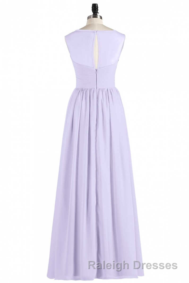 Lavender Chiffon Sweetheart Cutout Back A-Line Long Bridesmaid Dress Secondary image
