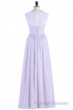 Lavender Chiffon Sweetheart Cutout Back A-Line Long Bridesmaid Dress