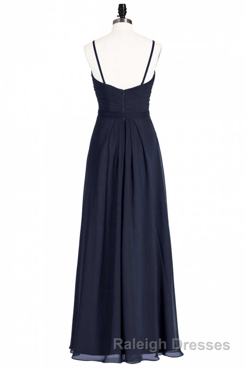 Black Chiffon Sweetheart Spaghetti Straps A Line Long Bridesmaid Dresses Secondary image