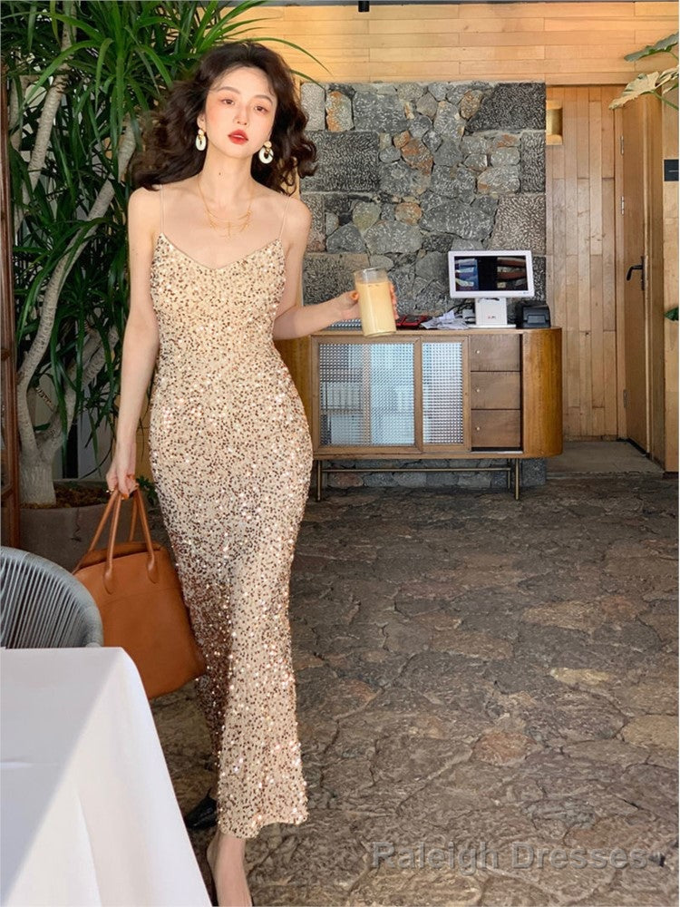 Women Sexy Sequin Strap Dresses Spring Summer Elegant Vintage Prom Club Dress Fashion One Piece Clothes Main image