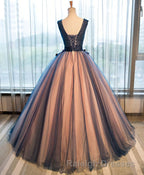 Tulle V Neck Long Prom Gown Tulle Evening Gown