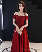 Burgundy Tulle Lace Long Prom Dress Burgundy Tulle Bridesmaid Dress