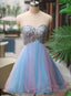 A Line Sweetheart Multi Color Tulle Short Homecoming Dress 2026 with Beading