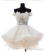 A-Line Off-the-Shoulder Appliques Short White Organza Homecoming Dress 2025