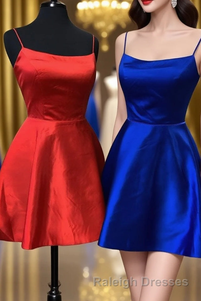 Straps Royal Blue Short Homecoming Dress with Pockets Main image