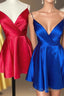Spaghetti Straps Satin Homecoming Dress