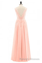 Pearl Pink Backless A-Line Long Bridesmaid Dress