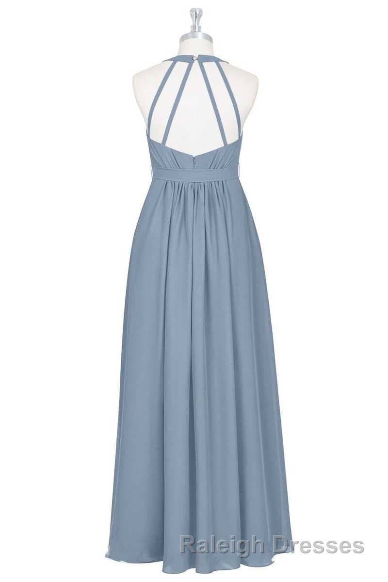 Dusty Blue Halter Backless Maternity Bridesmaid Dresses Secondary image