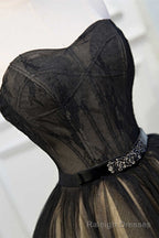 A Line Black Lace Sweetheart Homecoming Dress