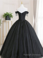 Black tulle lace long black tulle lace prom dresses