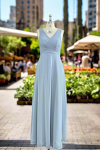 A-Line V-neck Sleeveless Chiffon Bridesmaid Dresses