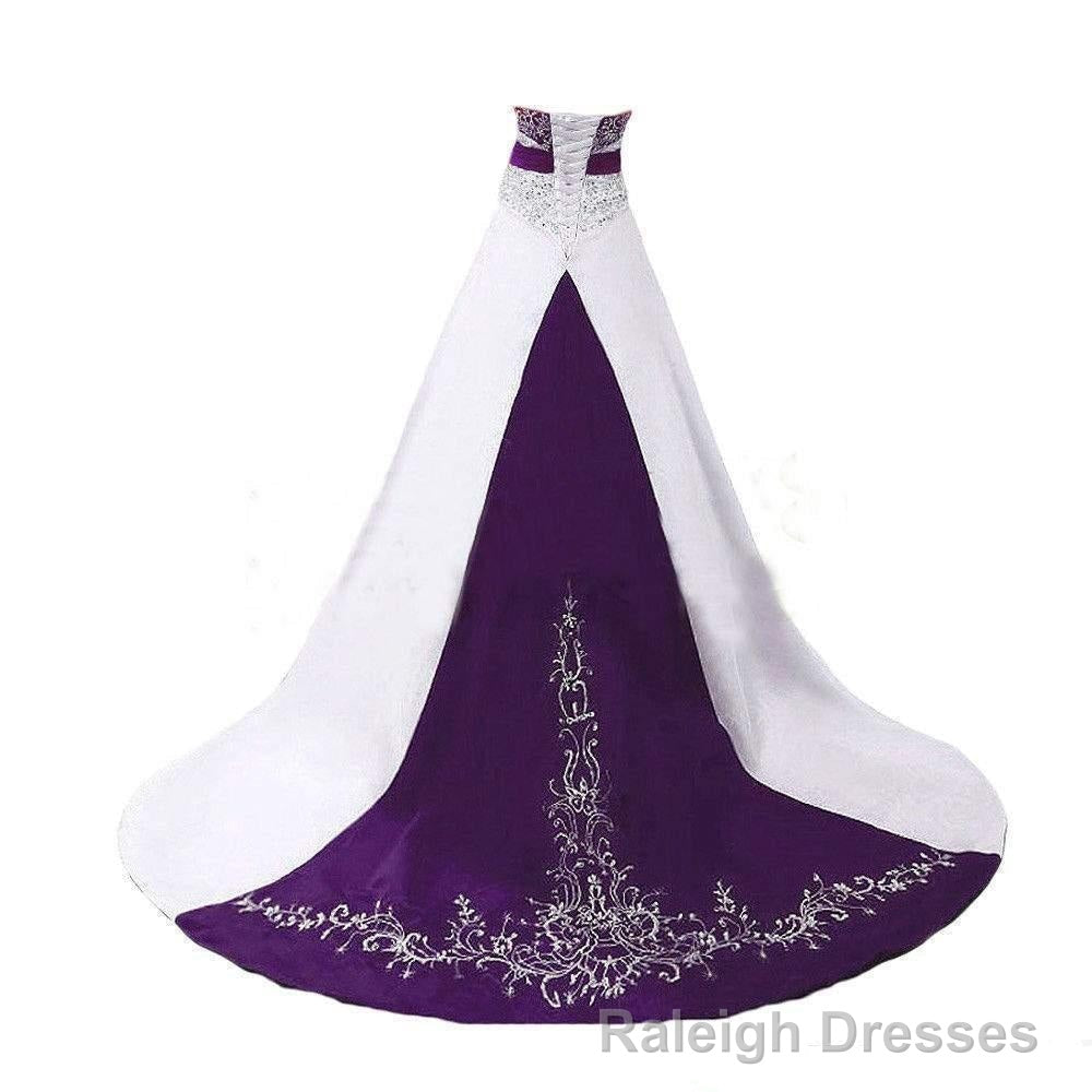 Strapless Satin A Line Embroidery 2026 Wedding Dresses Main image