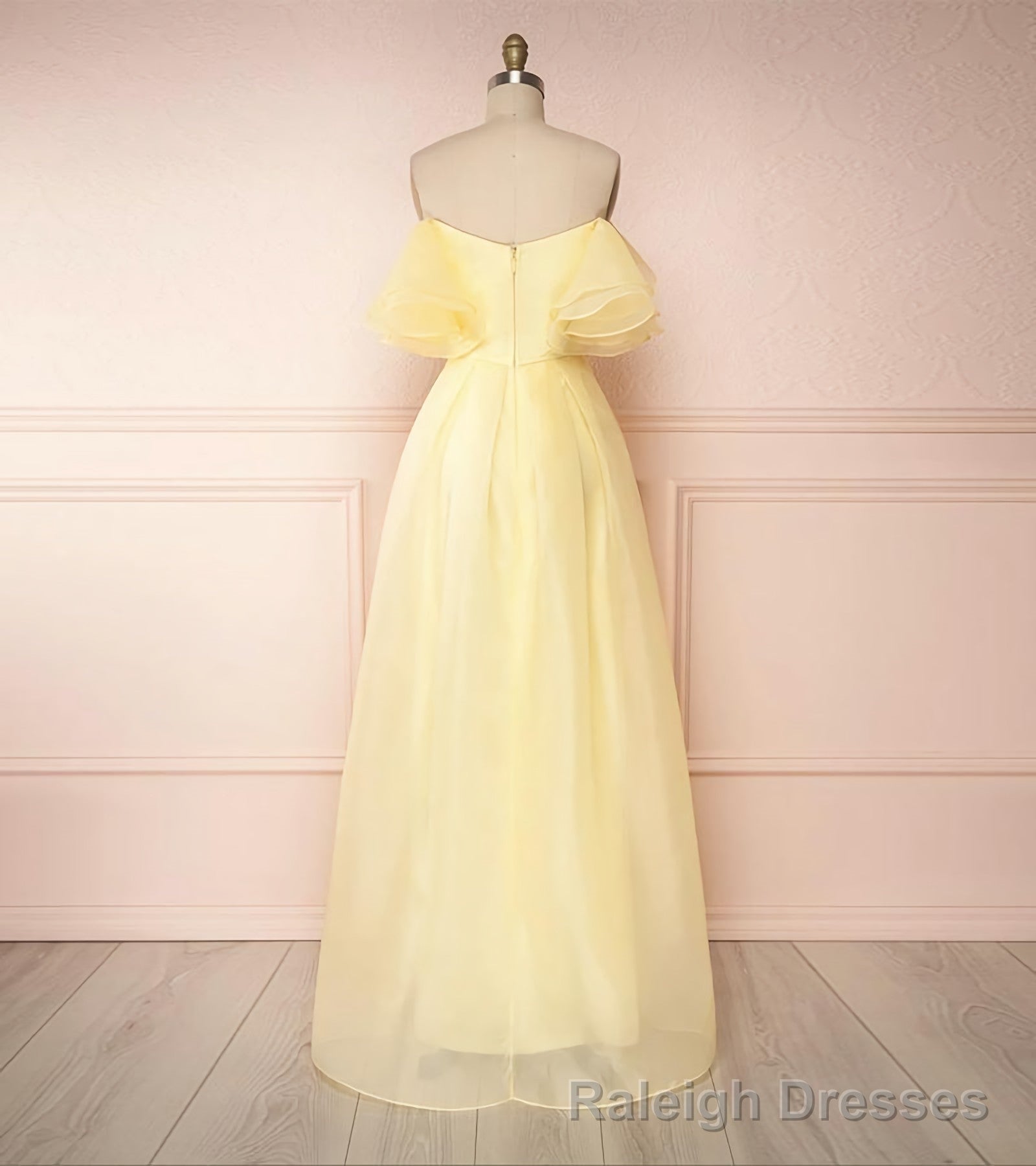 Simple Yellow Long Prom Dress, Evening Dress, 5420 Main image