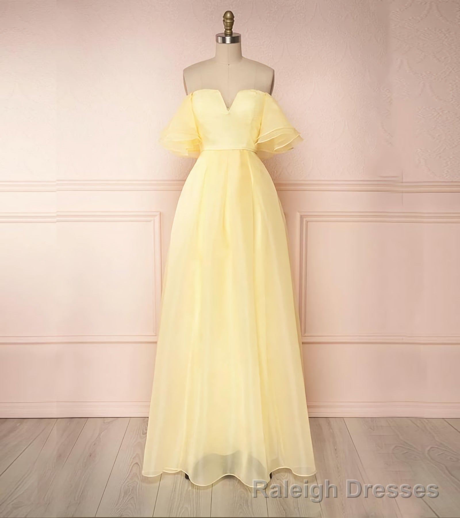 Simple Yellow Long Prom Dress, Evening Dress, 5420