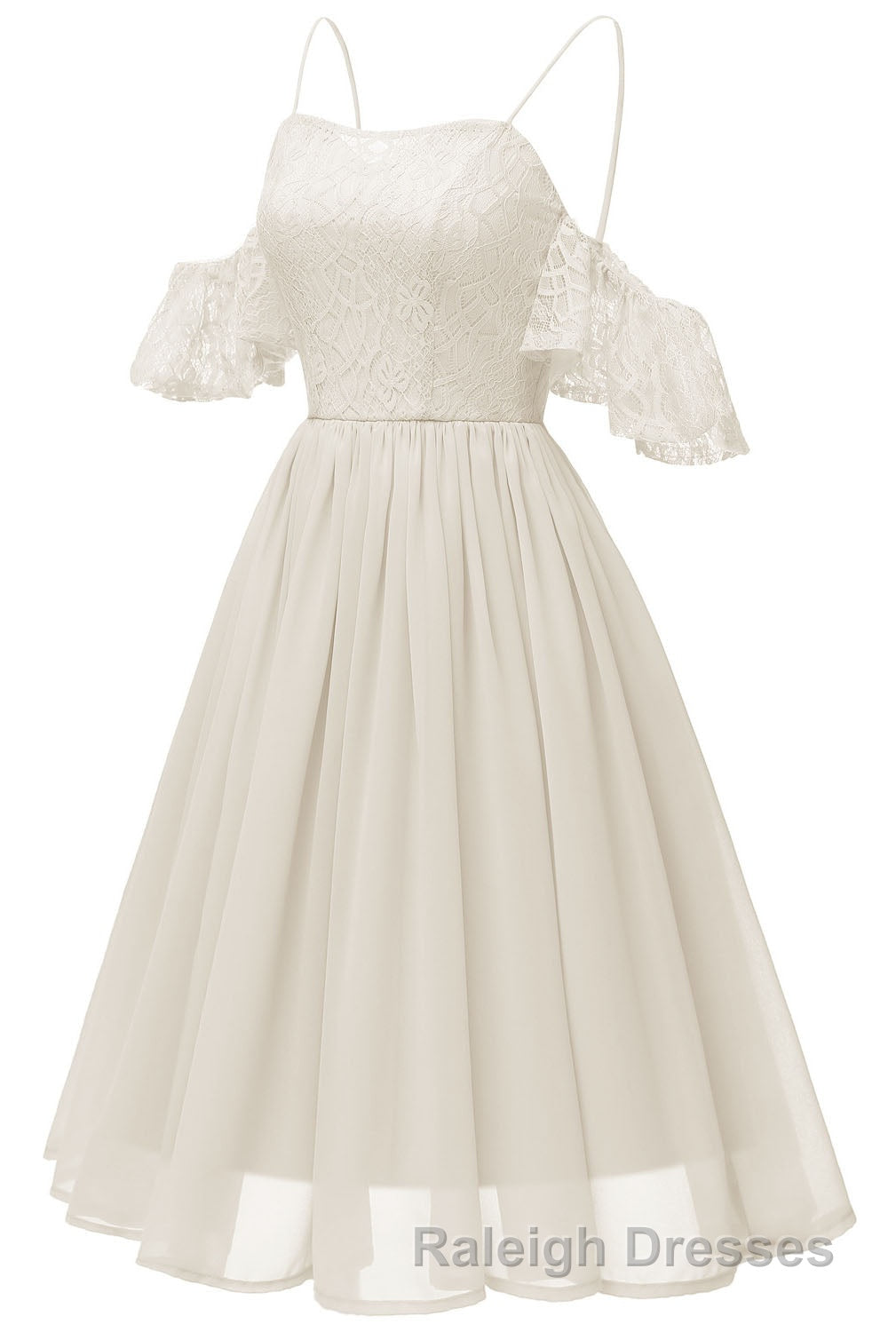 Off the Shoulder Lace Over Chiffon Sage Green Party Dress