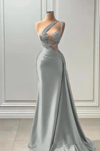 Long Prom Dress Sleeveless Strapless with Pleated Beadings