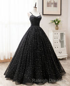 Black Sweetheart Tulle Long Prom Dresses Black Tulle Prom Dresses