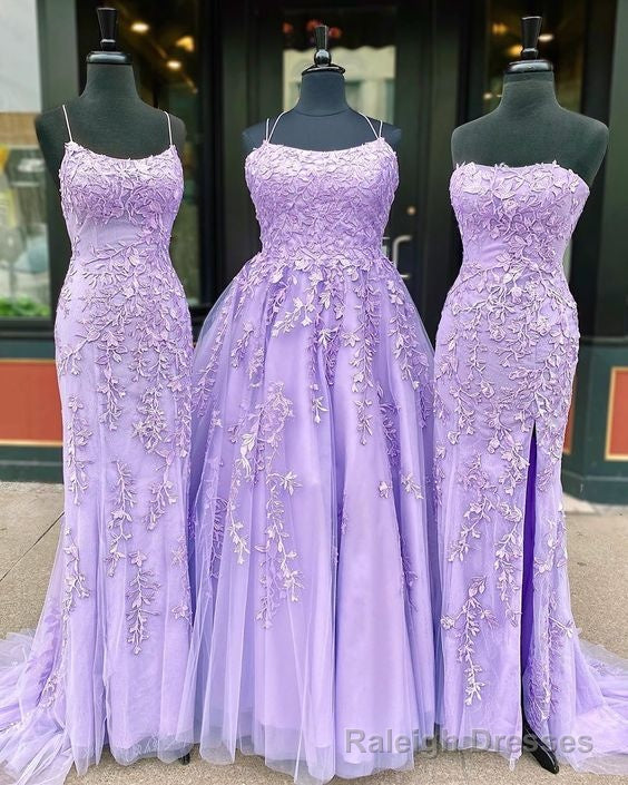 2026 lavender lace long prom dresses formal dresses Main image