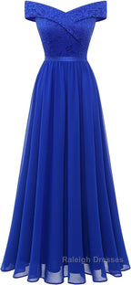 Womens Lace Bridesmaid Dress A-Line Off Shoulder Floral Lace Chiffon Prom Dresses