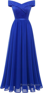 Womens Lace Bridesmaid Dresses A Line Off Shoulder Floral Lace Chiffon Prom Dress