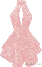 Halter Sequin Homecoming Dresses Short Sparkly Glitter Cutout Mini Backless Tight Bodycon Prom Cocktail Dresses for Women