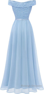 Womens Lace Bridesmaid Dresses A Line Off Shoulder Floral Lace Chiffon Prom Dress
