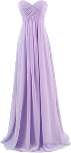 Sweetheart Bridesmaid Chiffon Prom Dress Long Prom Gowns