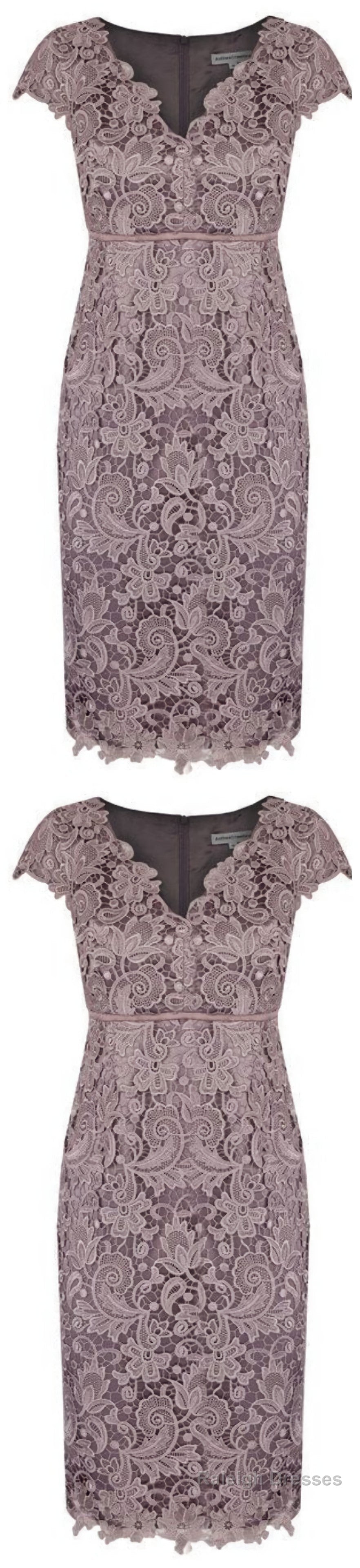 Sheath V Neck Cap Sleeves Lace Empire Mother Of The Bride Dress With Sash 6280 Main image