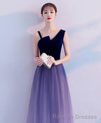 Purple Tulle Long Prom Dress Purple Tulle Bridesmaid Dress