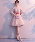 Cute Tulle Round Neck Short Prom Dress Tulle Homecoming Dress