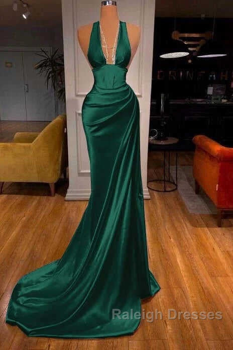 Halter V Neck Mermaid Prom Dresses Elegant Secondary image