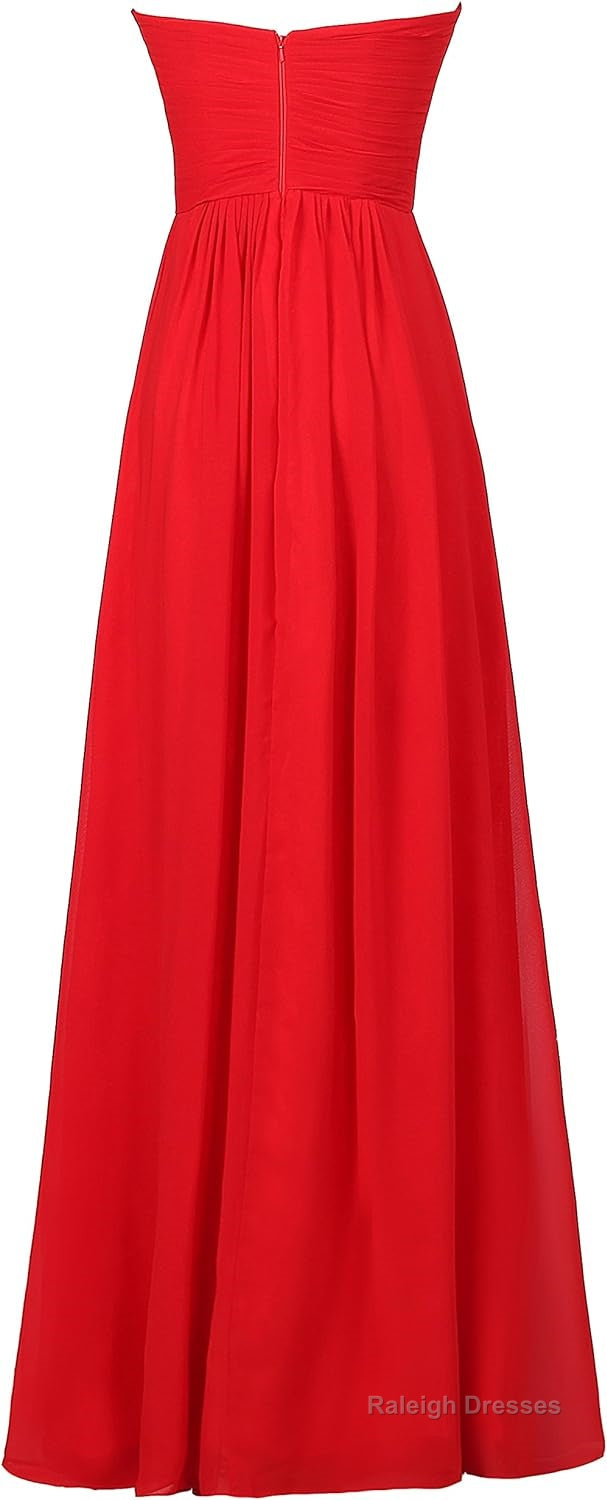 Sweetheart Bridesmaid Chiffon Prom Dress Long Prom Gowns