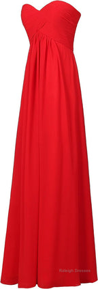 Sweetheart Bridesmaid Chiffon Prom Dress Long Prom Gowns